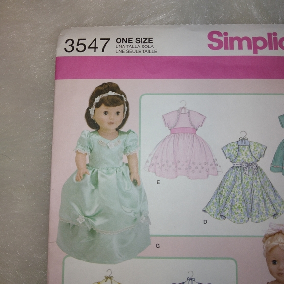 Simplicity 3547 Gowns & Dresses for American Girl Doll and 18" dolls - Picture 2 of 5